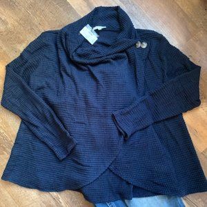 Asymmetrical Waffle Cardigan